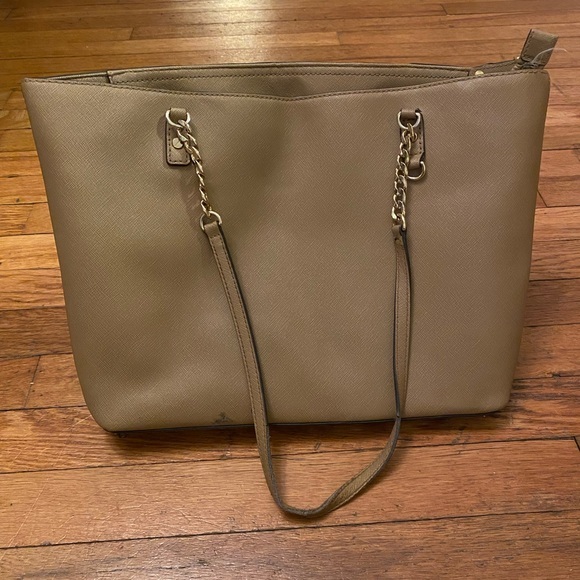 Michael Kors Camel Gold Chained Strap Shoulder Tote